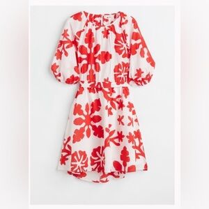 H&M Hawaiian Floral Dress Size XS Open Tied Back (T)